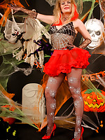 Angel Lovette in day-star & shiny pantyhose ~ Happy Halloween