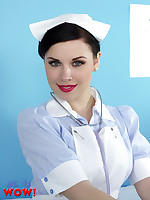 Saucy nurse Jocelyn-Kay is healing you with a grotesque imitation